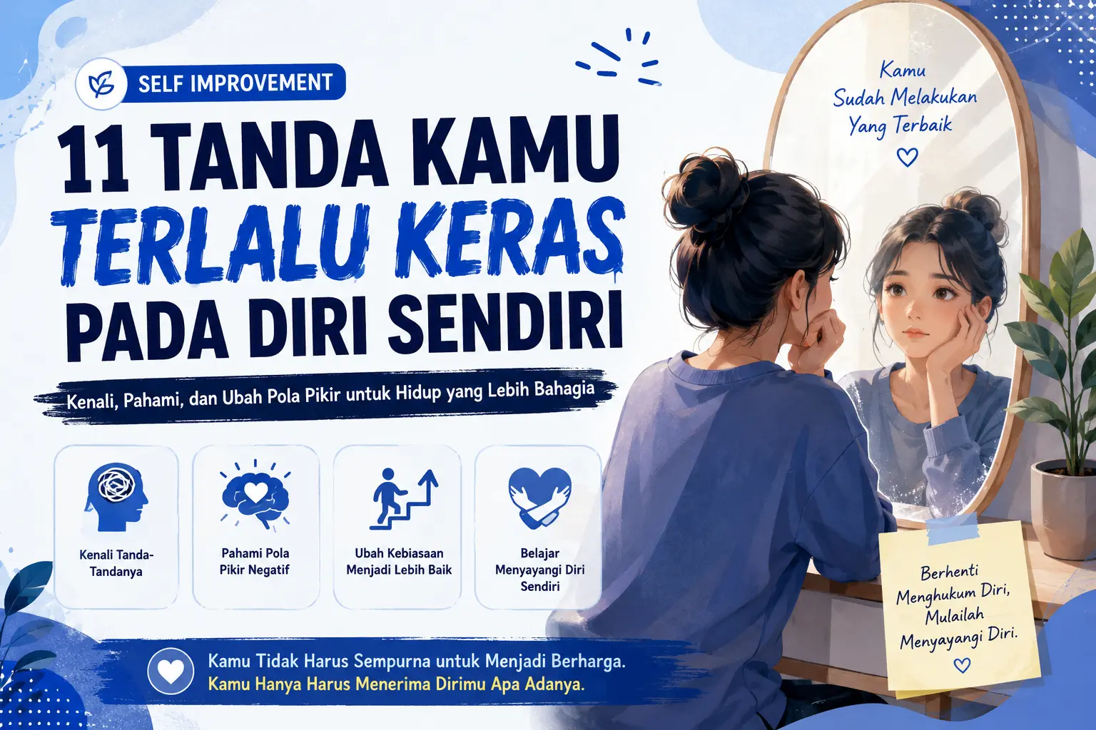 11 Tanda Kamu Terlalu Keras pada Diri Sendiri dan Cara Mengubahnya